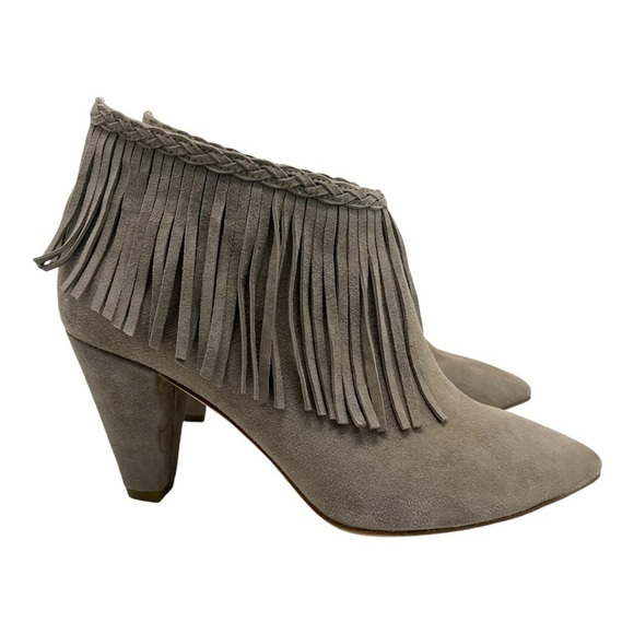 Anine Bing Irmelin Gray Suede Fringe Casual Booties Southwestern Boho Women’s 39 - Picture 8 of 15